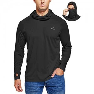 Willit Men's Sun Protection Hoodie UPF 50+ Fishing Hiking Shirt Long Sleeve SPF UV Shirt with Face Mask Lightweight