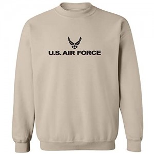 Air Force - Military Style Physical Training Crewneck Sweatshirt in Sand