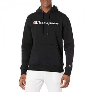 Champion Men's Powerblend Fleece Pullover Hoodie Script Logo