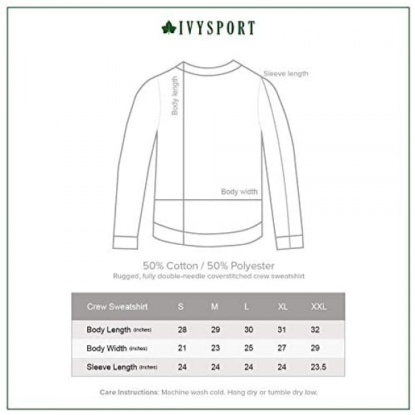 Ivysport Crewneck Sweatshirt Classic Arch Logo Premium Color Heavyweight Cotton Blend Fleece