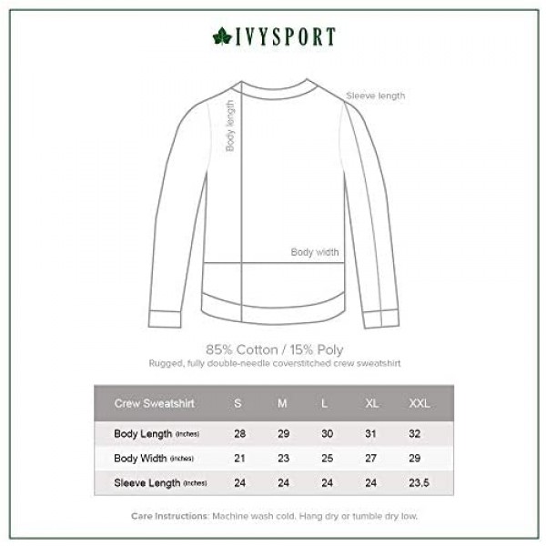 Ivysport Crewneck Sweatshirt Classic Logo Premium Grey Heavyweight Cotton Blend
