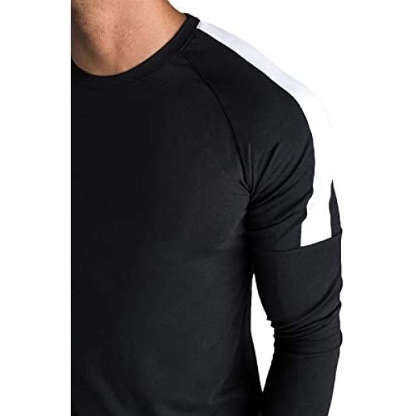 Magiftbox Mens Soft Workout Gym Long Sleeve Sweatshirts Active Jogging Fashion Casual Muscle T-Shirts T35