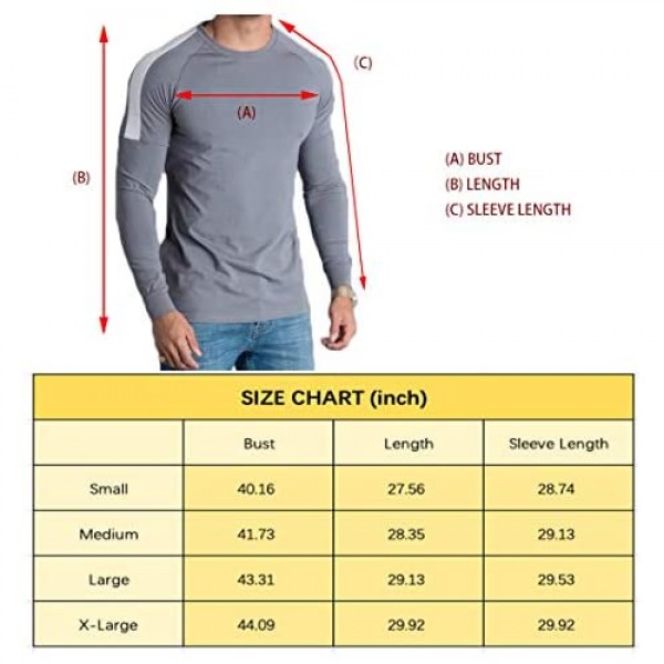 Magiftbox Mens Soft Workout Gym Long Sleeve Sweatshirts Active Jogging Fashion Casual Muscle T-Shirts T35