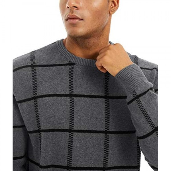 MAGNIVIT Men's Basic Designed Knitted Sweaters Cotton Soft Crewneck Fall Winter Sweatshirts