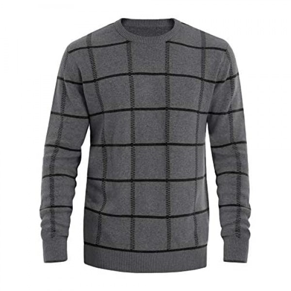 MAGNIVIT Men's Basic Designed Knitted Sweaters Cotton Soft Crewneck Fall Winter Sweatshirts