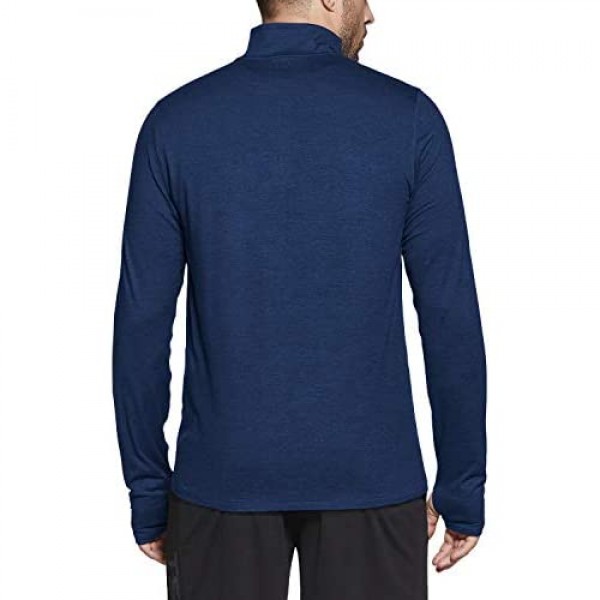 TSLA Men's 1/4 Zip Pullover Long Sleeve Shirt Quick Dry Performance Running Top Athletic Quarter Zip T-Shirt