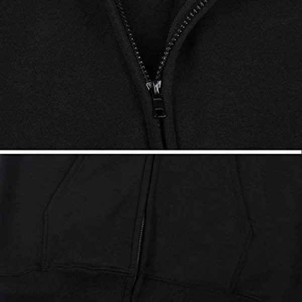 URTEOM Men's Hoodies Full Zip Sherpa Lined Lightweight Fleece Warm Sweatshirts Big Tall
