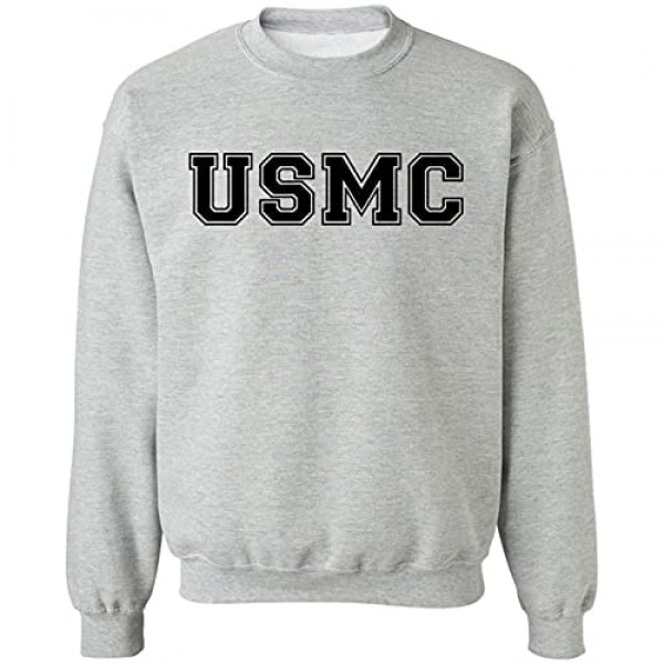 USMC Athletic Marines Military Style Crewneck Sweatshirt in Gray
