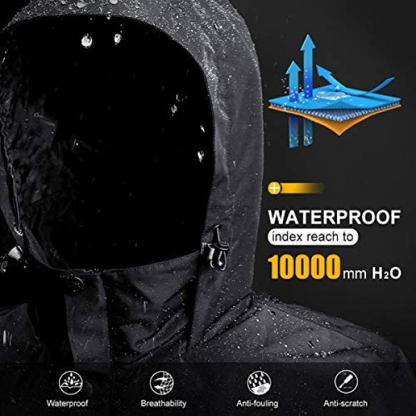 CAMEL CROWN Men's Waterproof Jackets Women's Hooded Raincoats Light Hiking Jacket Windbreaker Outwear for Unisex
