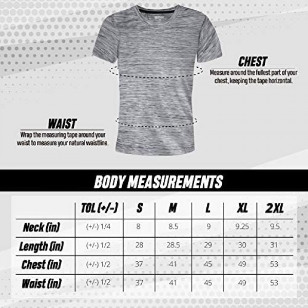 [5 Pack] Men’s Dry-Fit Active Athletic Crew Neck T Shirts Running Workout Tee Top