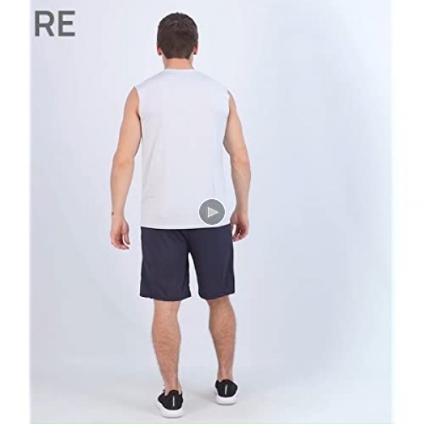 5 Pack: Men's Dry-Fit Active Athletic Tech Tank Top - Workout & Training Activewear