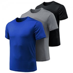 ATHLIO 2 or 3 Pack Men's Workout Running Shirts  Sun Protection Quick Dry Athletic Shirts  Short Sleeve Gym T-Shirts