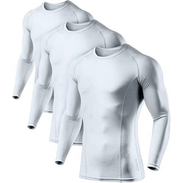 ATHLIO Men's Cool Dry Fit Long Sleeve Compression Shirts Active Sports Base Layer T-Shirt Athletic Workout Shirt