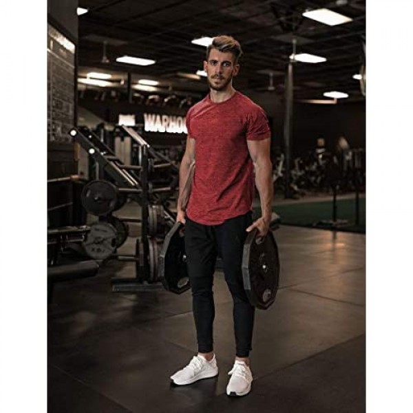 COOFANDY Men's 5 Pack Athletic T Shirts Short Sleeve Training Running Shirts Quick Dry Workout Gym Tee Tops