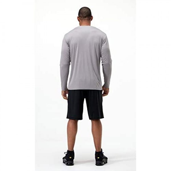 DEVOPS Men's 2 Pack UPF 50+ Sun Protection Long Sleeve Dri Fit Fishing Hiking Running Workout T-Shirts