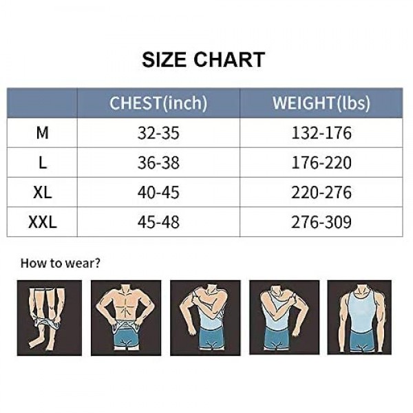 HANERDUN Mens Slimming Body Shaper with Zipper Compression Shirt Slim Shapewear