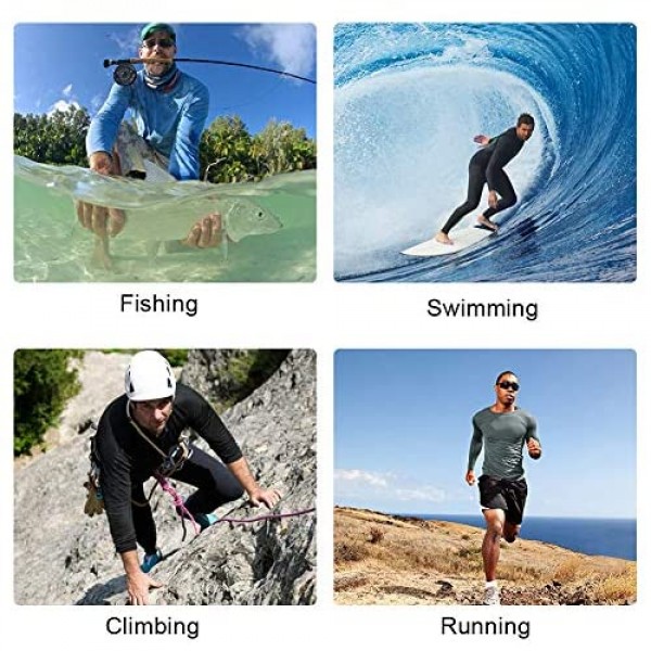 Men's UPF 50+ Sun Protection Hoodie Long Sleeve UV Fishing Shirts Cool Dry Workout T-Shirt Swim Running Hiking