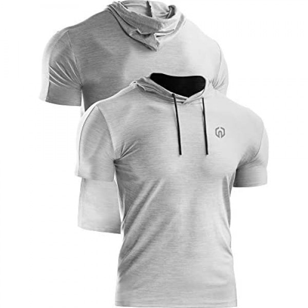 Neleus Men's Dry Fit Performance Athletic Shirt with Hoods