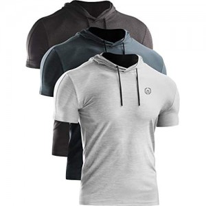 Neleus Men's Dry Fit Performance Athletic Shirt with Hoods