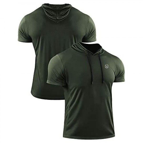 Neleus Men's Running Shirt Dry Fit Mesh Athletic Workout Shirts