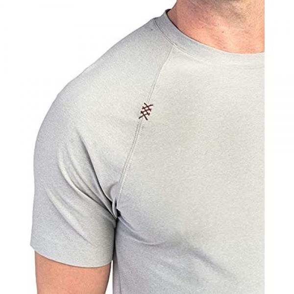 Rhone Reign Short Sleeve Premium Workout Shirt for Men with Anti-Odor Moisture Wicking Technology
