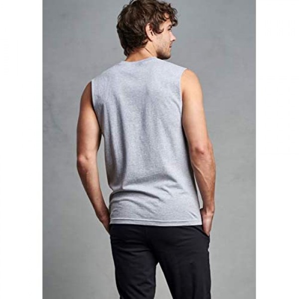 Russell Athletic Men's Soft 100% Cotton Midweight Sleeveless Muscle T-Shirt