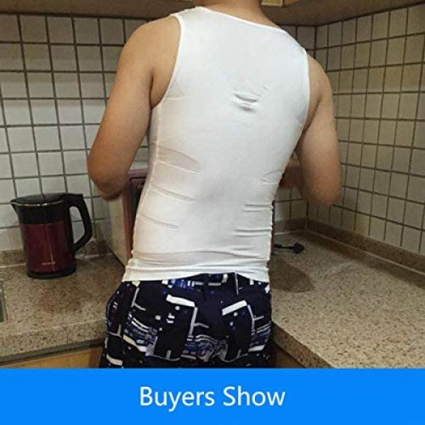 Shaxea Bodywear Mens Slimming Body Shaper Gynecomastia Vest Shirt Tank Top Compression Shirt Shapewear for Men