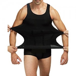 Shaxea Bodywear Mens Slimming Body Shaper Gynecomastia Vest Shirt Tank Top Compression Shirt  Shapewear for Men