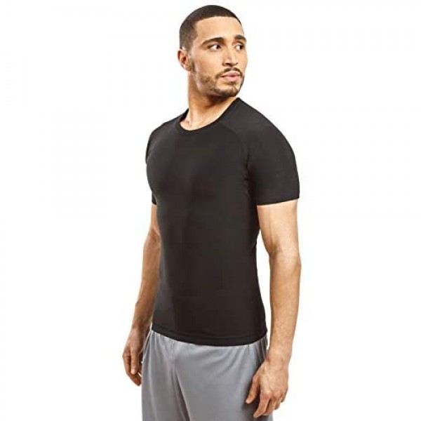 Sweat Shaper Men's Athletic Tee Short Sleeve Compression T-Shirt Performance Baselayer Workout Shirt