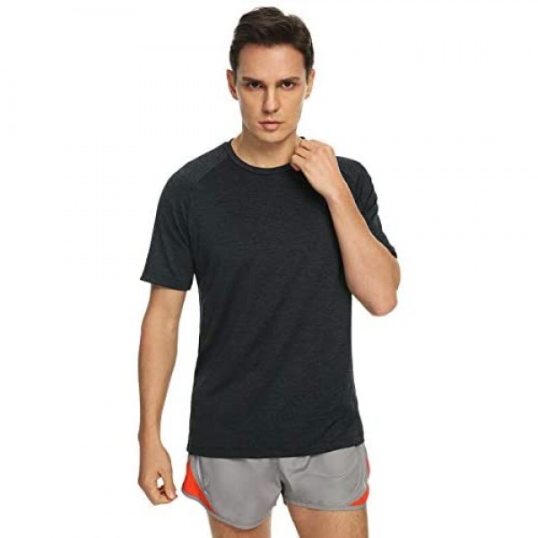 Xelky 4-5 Pack Men's Dry Fit T Shirt Moisture Wicking Athletic Tees Exercise Fitness Activewear Short Sleeves Gym Workout Top