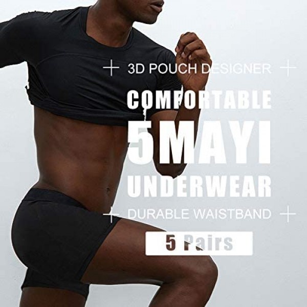 5Mayi Men's Underwear Boxer Briefs Cotton Regular Long Mens Boxer Briefs Underwear Men Pack S M L XL XXL