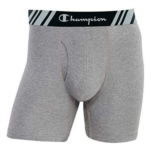 Champion Men's 6 Pack Smart Temp Boxer Brief - New 6 Value Pack (Large Grey)