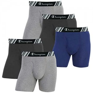 Champion Men's 6 Pack Smart Temp Boxer Brief - New 6 Value Pack (Large  Grey)