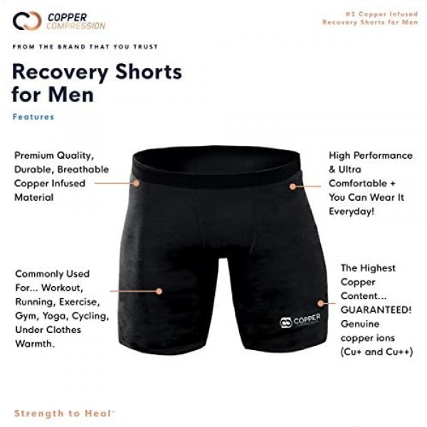 Copper Compression Recovery Shorts Underwear Tights Boxer Briefs Fit for Men