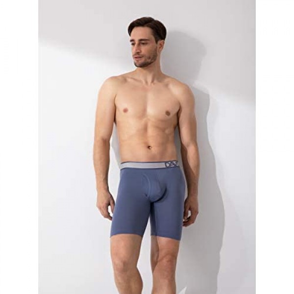 DAVID ARCHY Men's 3 Pack Quick Dry Mesh Boxer Briefs Ultra Soft Underwear with Fly