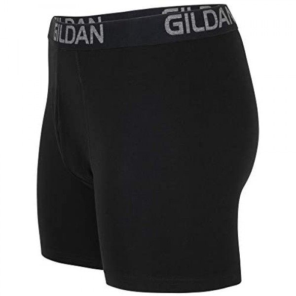 Gildan Men's Cotton Stretch Boxer Brief Multipack Black Soot (5-Pack) 2X-Large