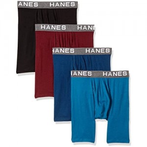 Hanes Ultimate Men's Comfort Flex Fit Ultra Soft Cotton Modal Blend Boxer Brief 4-Pack