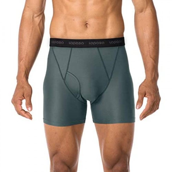 LAPASA Men's 2 Pack Quick Dry Travel Underwear Breathable Mesh Boxer Briefs for Hiking Outdoor Sports Lightweight Trunks M16