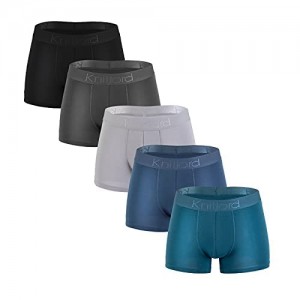 Men's Luxury Bamboo Boxer Underwear Ultra Soft and Breathable Stripes Boxer Briefs 5 Pack