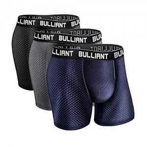 Mens Underwear Briefs 3 Pack Bulliant Breathable Mesh Boxer Briefs For Men No Fly Cool and Supportive