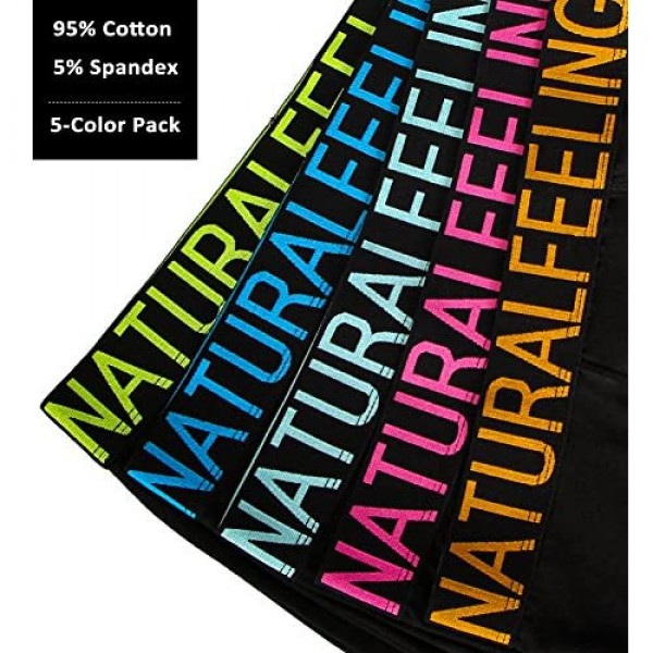 Natural Feelings Boxer Briefs Mens Underwear Men Pack of 5 Soft Cotton Open Fly Underwear