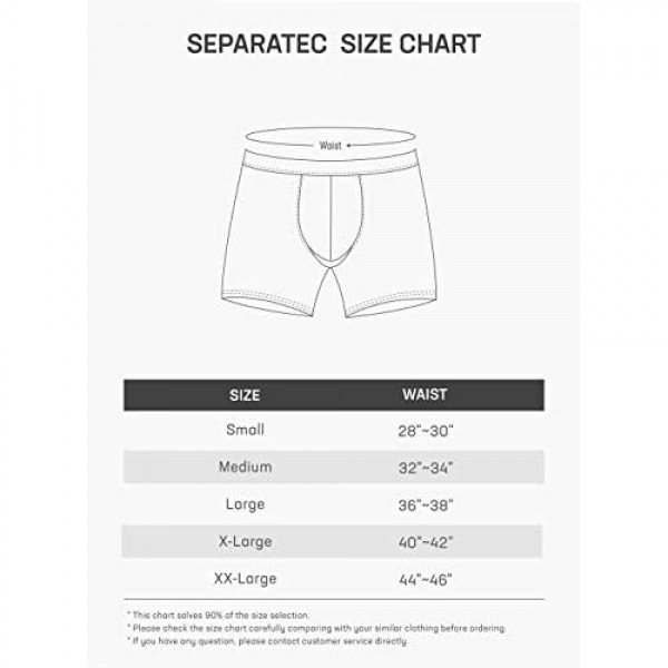 Separatec Men's 7 Pack Breathable Cotton or Bamboo Rayon Separated Pouch Colorful Everyday Boxer Briefs