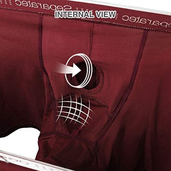 Separatec Men's Underwear Comfort Soft Cotton Boxer Briefs 3 Pack