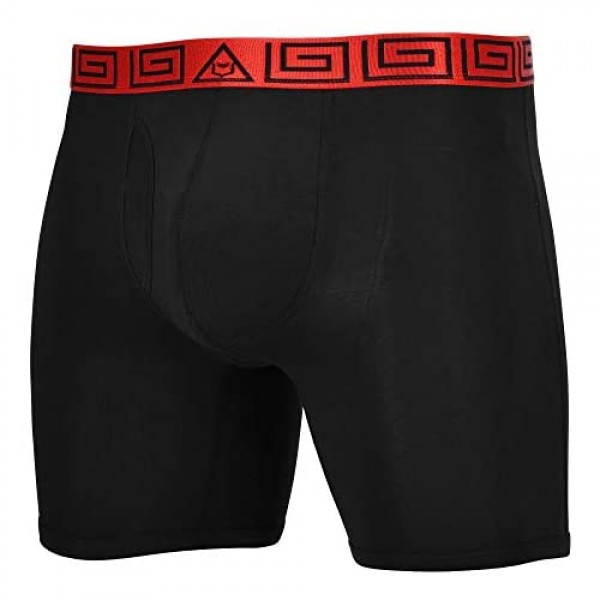 SHEATH V Underwear with Dual Pouch Mens Sports Performance 8 inch Leg Boxer Briefs
