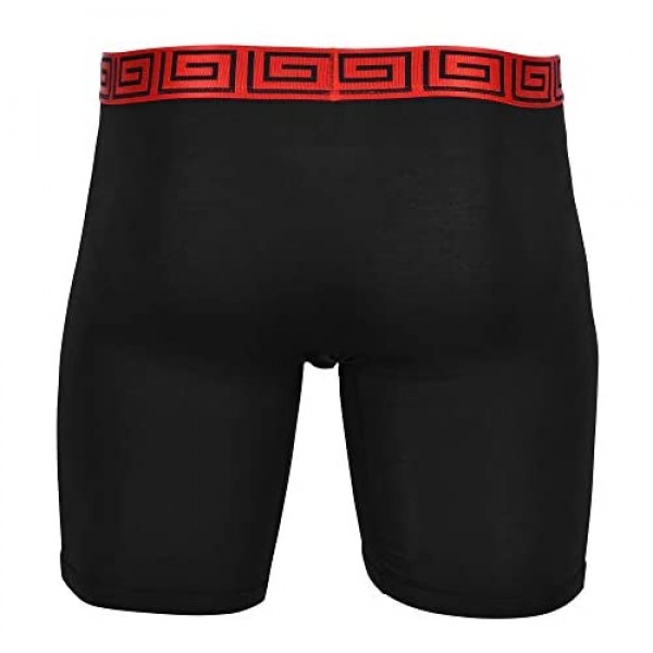 SHEATH V Underwear with Dual Pouch Mens Sports Performance 8 inch Leg Boxer Briefs