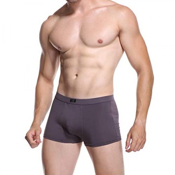 Youlehe Men's Underwear Soft Bamboo Boxer Briefs Stretch Trunks Pack