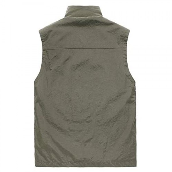 Flygo Men's Casual Outdoor Lightweight Quick Dry Travel Safari Fishing Vest