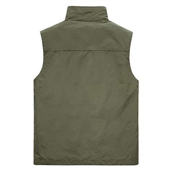 Flygo Men's Outdoor Lightweight Quick Dry Safari Travel Fishing Vest Utility Pockets
