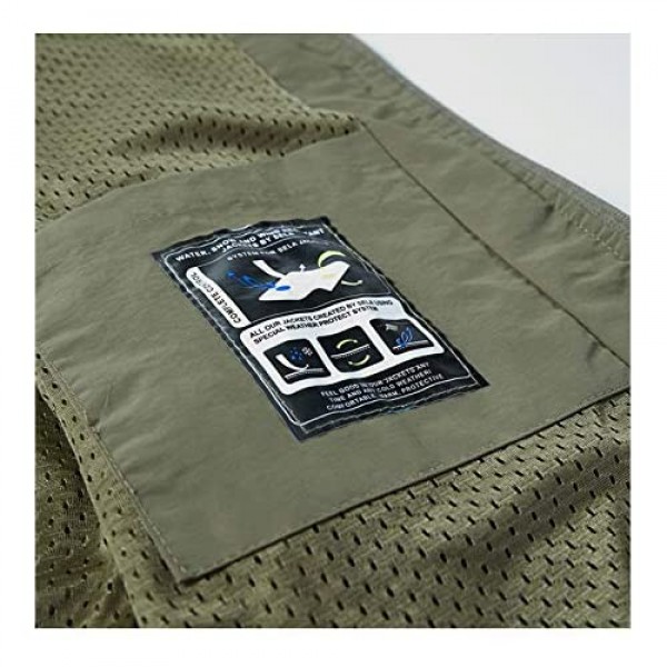 Flygo Men's Outdoor Lightweight Quick Dry Safari Travel Fishing Vest Utility Pockets