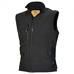 STS Ranchwear STS3462M Unisex-Child Athletic Cut Softshell Vest (Black  Medium)
